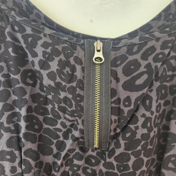 Madewell Eliot Black Leopard Print Sleeveless Dress Cocktail Mini Dress Size 4 - Picture 6 of 10
